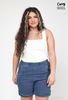 Picture of PLUS SIZE ELASTIC WAIST STRETCH DENIM SHORTS